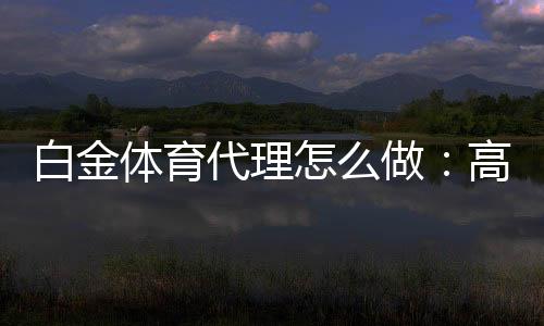 白金体育代理怎么做：高效推广技巧分享