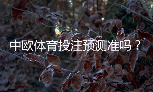 中欧体育投注预测准吗？准确率、常见误区与实战评估